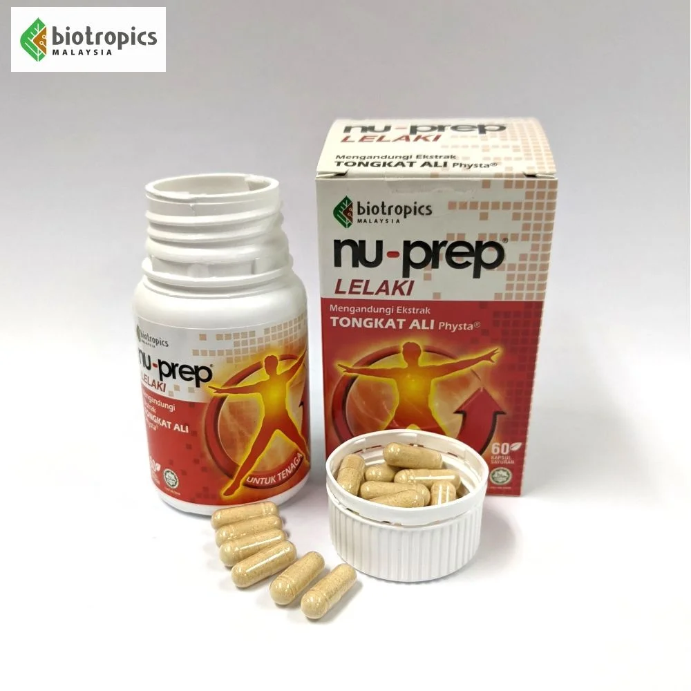 New Original Nu-Prep Brand Pure Malaysian Tongkat Ali Extract 60 Capsules Per Bottle for Male Vitality