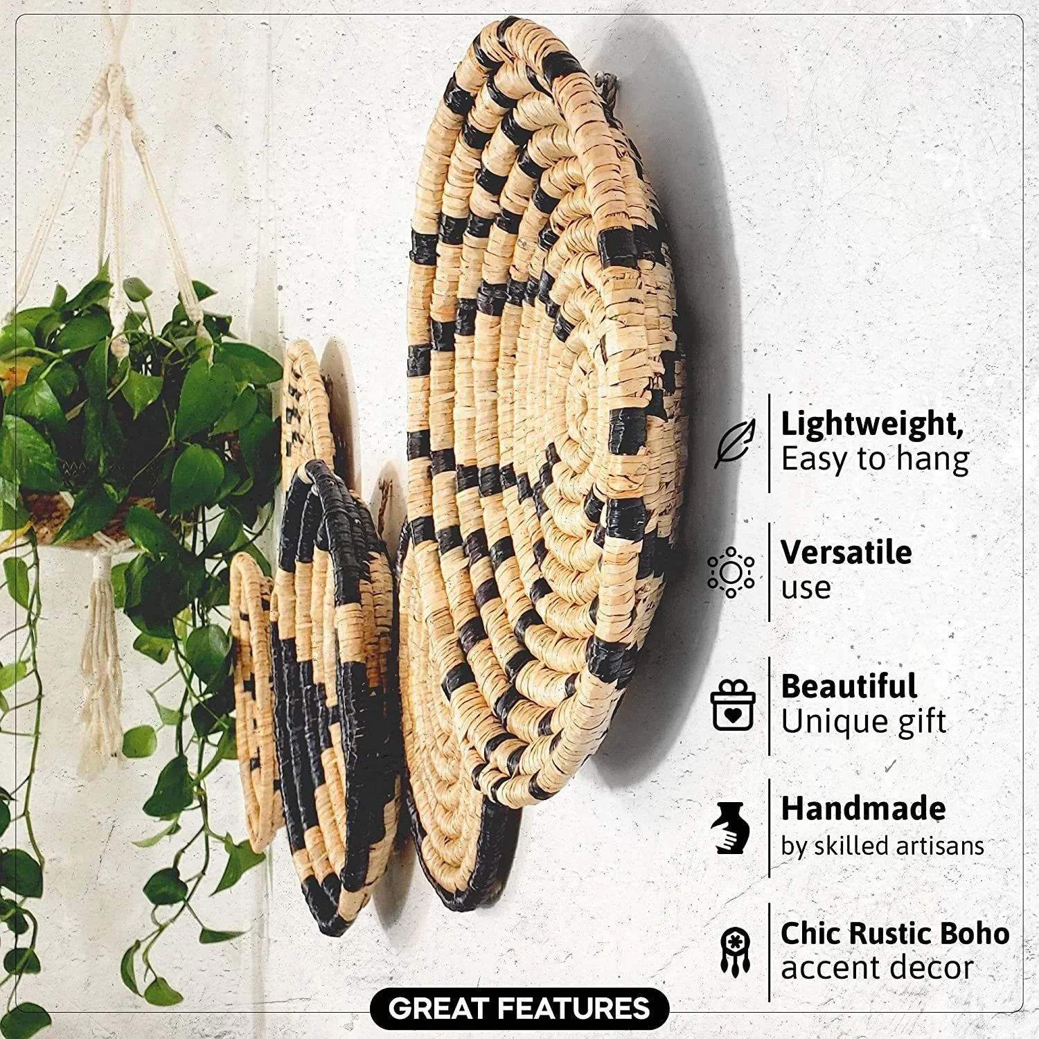 Most popular wall decoration 2022 Seagrass wall decoration - Basket / pattern 11 / wall panel /dongdoexport