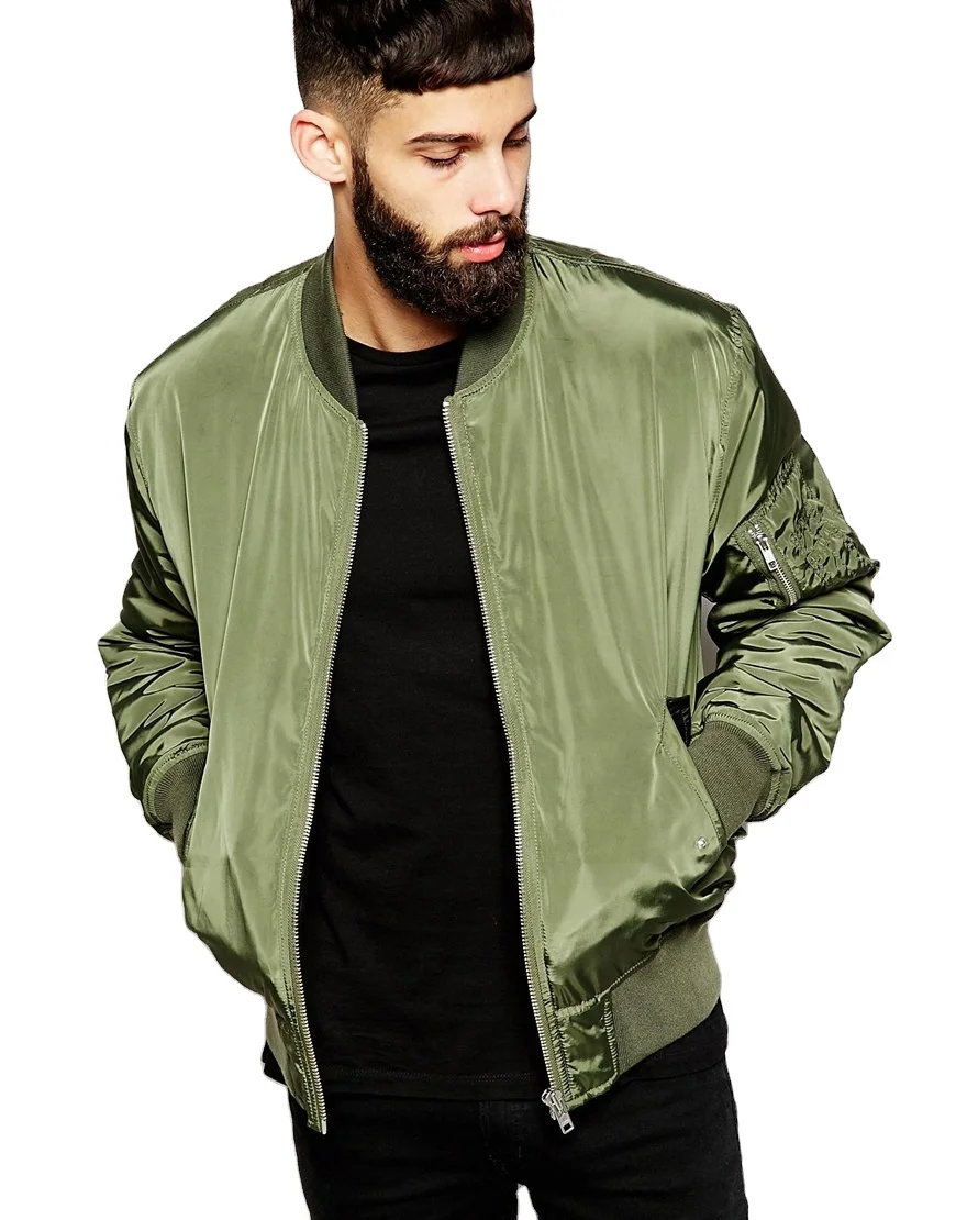 OEM Wholesale Custom Men Bomber Jacket Nylon Slim Fit Lightweight Windproof Flight Outwear Bomber Jacket
