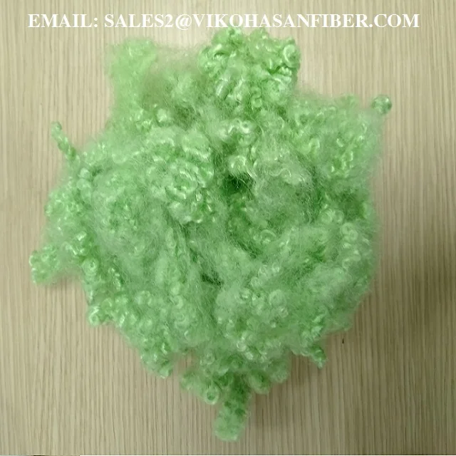 15D HCS Green Polyester Staple Fiber A Grade Vikohasan Manufacturer and synthetic fiber and GRS recycled polyester fibre