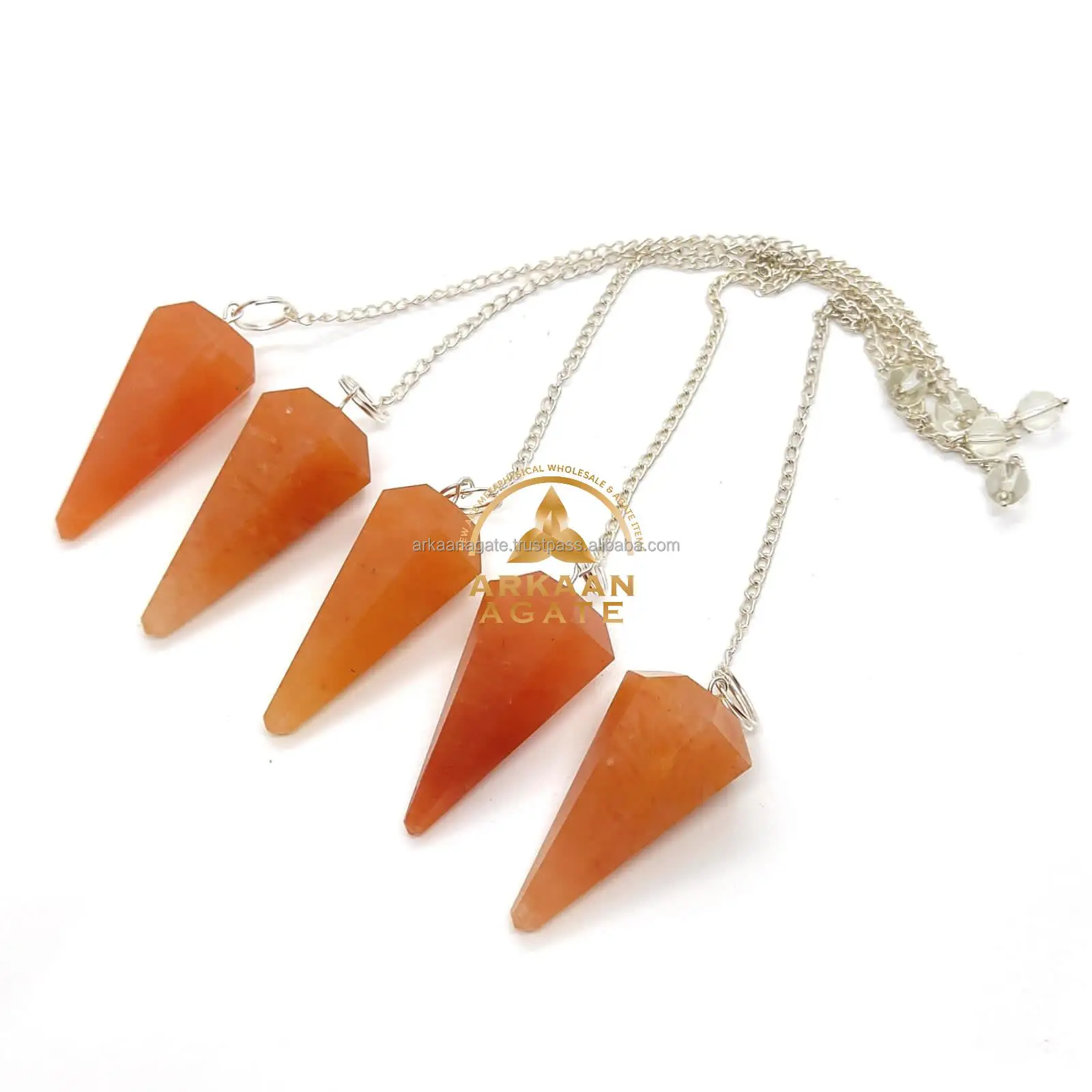 Wholesale Red Aventurine Pendulum hand made sunshine chakra crystals healing Dowsing Healing for sale