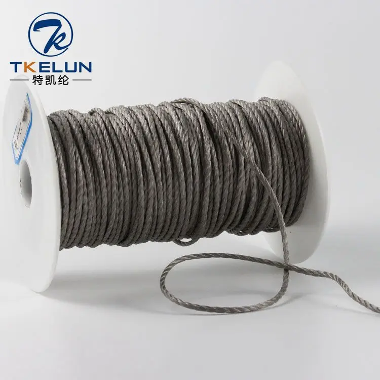 Высокопроизводительная плетеная веревка Uhmwpe серого цвета для аквакультуры 2 мм