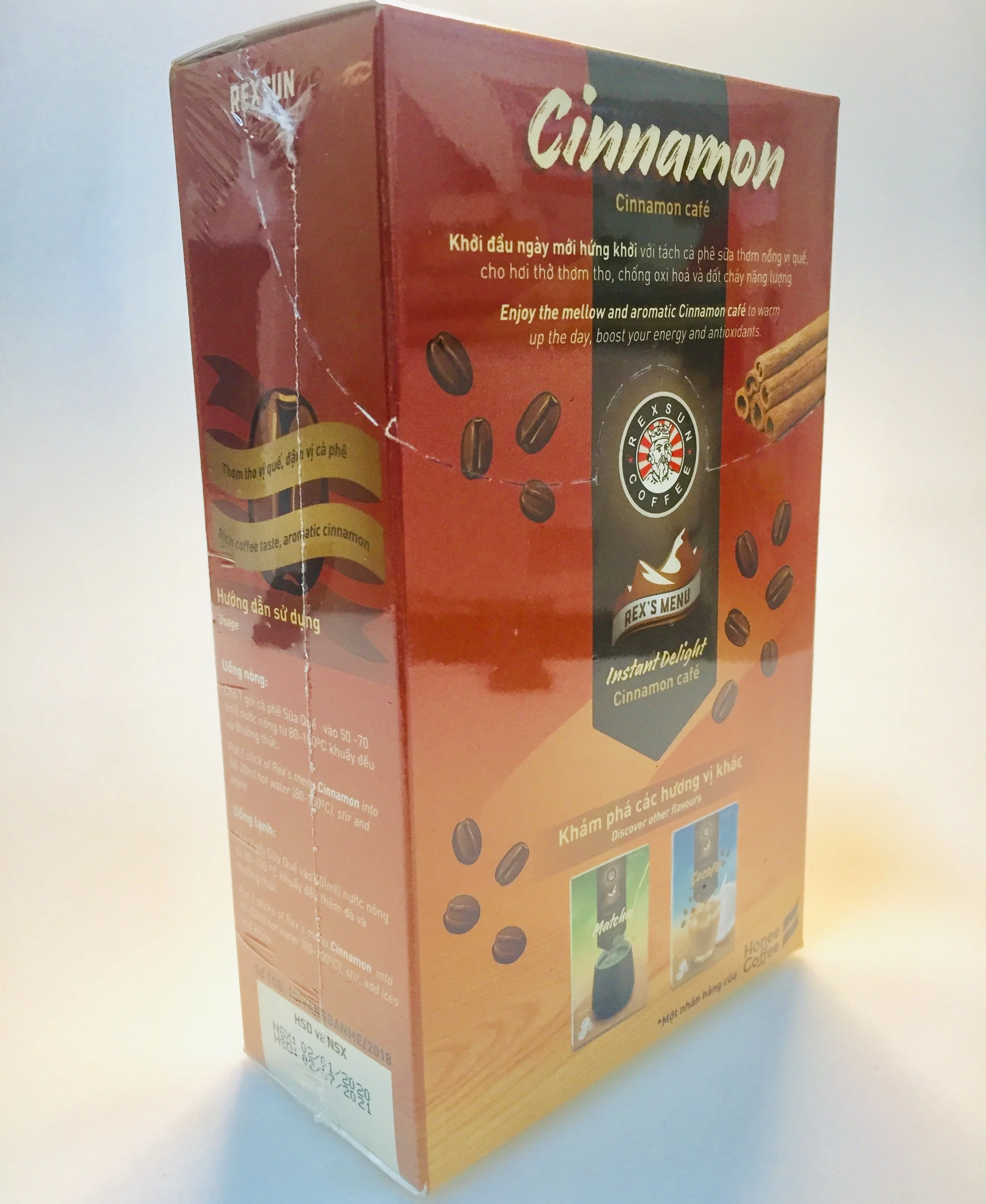 Instant coffee 3 in 1 coffee mix with natural cinnamon powder special taste Rexsun brand