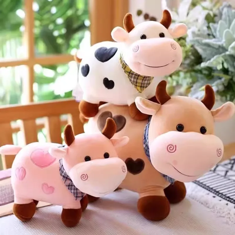 Wholesale Trending Cute Cow Stuffed Animal Dolls Baby Cows Soft Sleeping Dolls for Kids