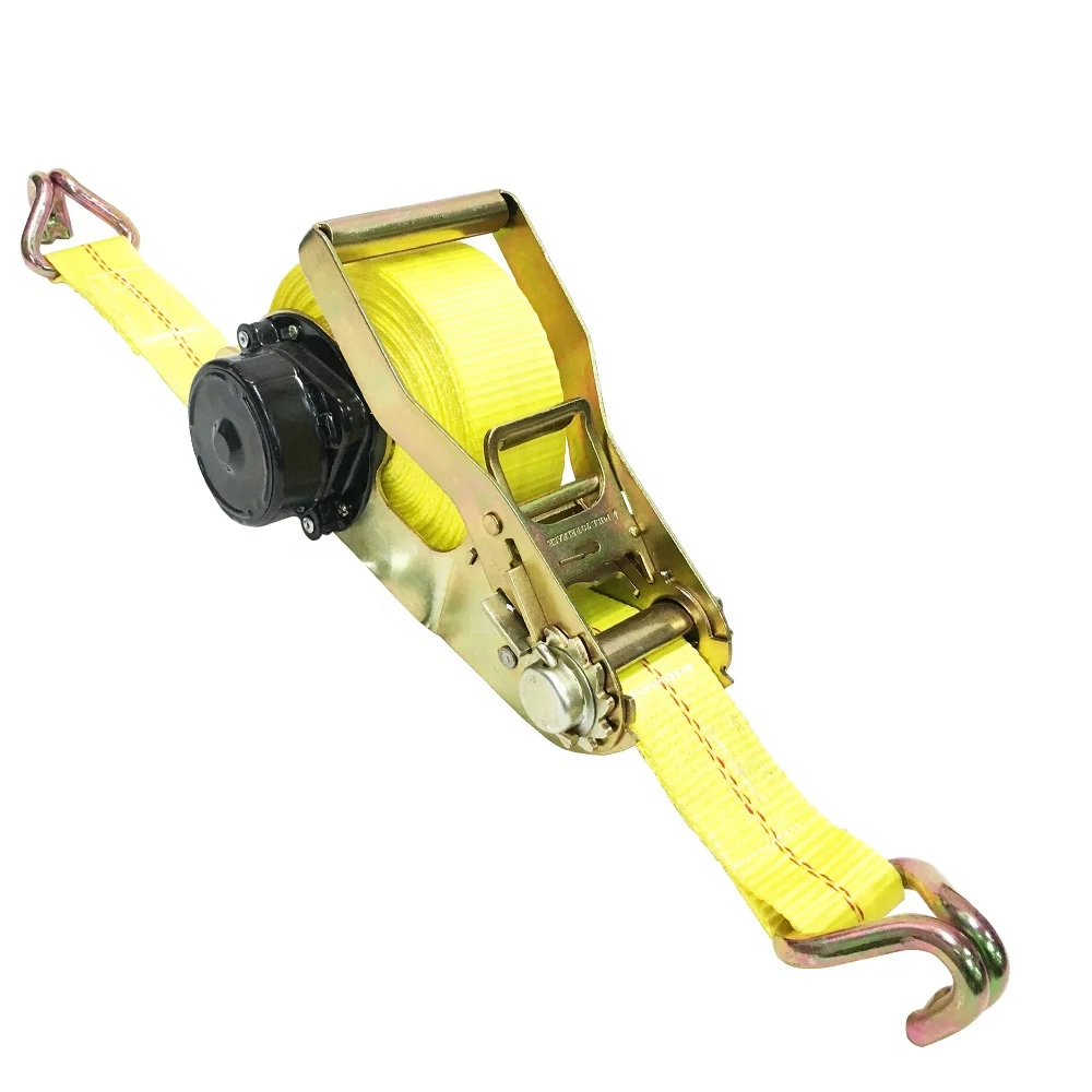Best Sales Tie Down Strap Retractable Heavy Duty Metal Ratchet Strap With J Hook