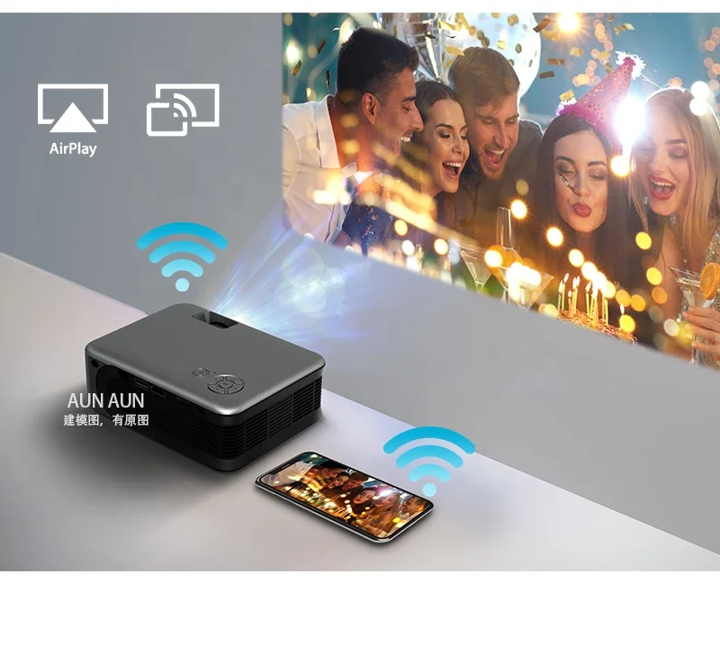 MINI Projector AUN A30C Pro Battery  Projectors Cinema Mirror Phone LED Video Projector for Home 4k Video