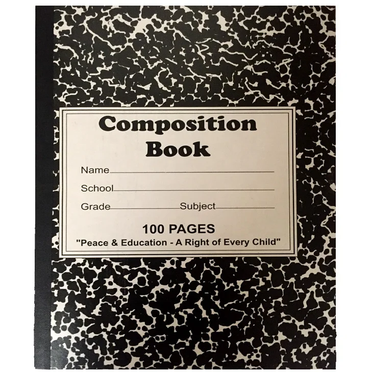 100 PAGES LIBERIA 19 x 25 Black COMPOSITION NOTEBOOK