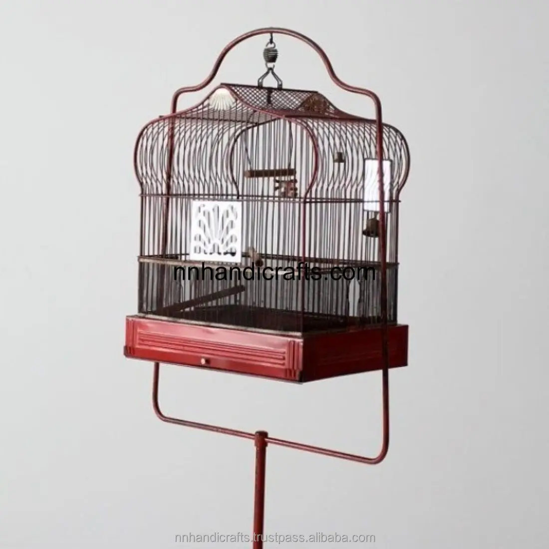 American Design Metal Iron Black Powder Coated Poultry Birds Living Finch For House Indoor Outdoor Garden Decoration Bird Cage