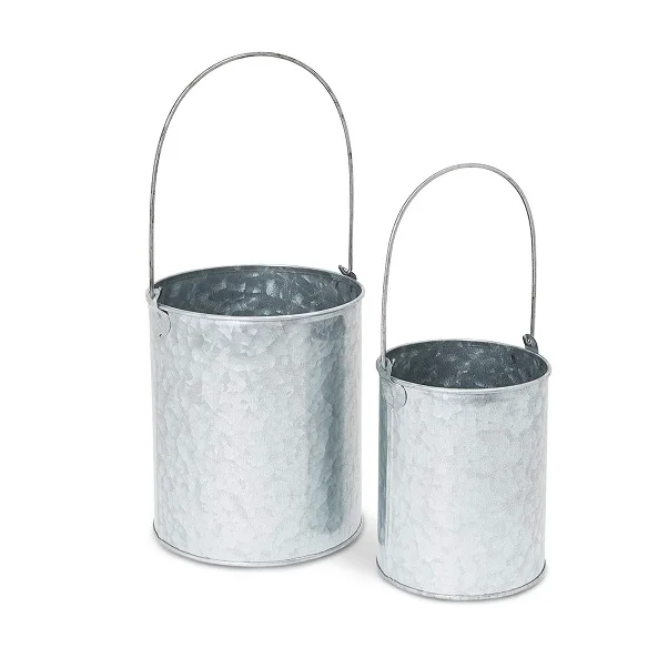 Galvanized Mop Bucket Heavy Duty Metal Iron Luxury With Handle for Home Decoration