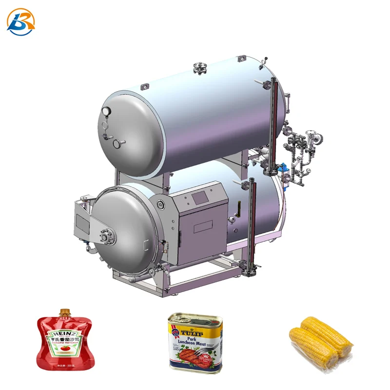 Canned Porridge Mushroom Meat Sauce Sterilization Retort Autoclave Machine Autoclave Retort Sterilizer For Canned Fish