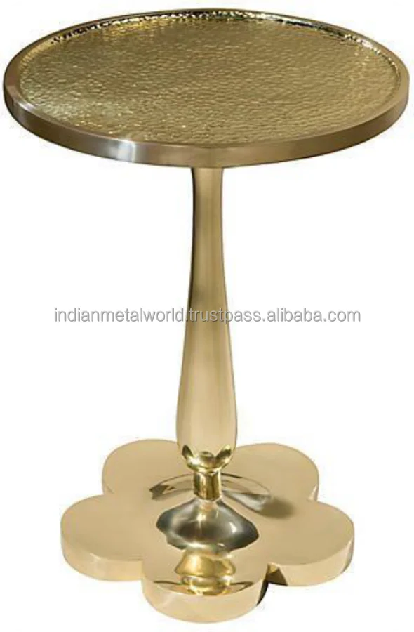 INDIAN METAL WORLD AMOEBA SHAPED BED SIDE TABLE ( WITH GOLD FINISH)