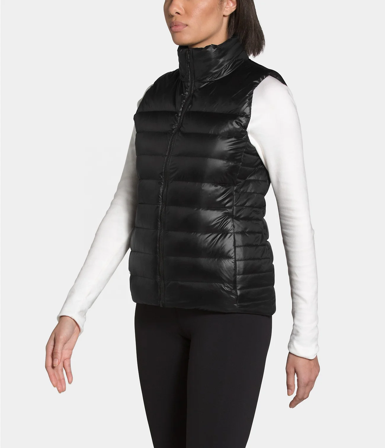 Custom Logo Fall Winter Clothing Warm Zip Up Puffer Jacket Streetwear Stand neck Brand Women Vest