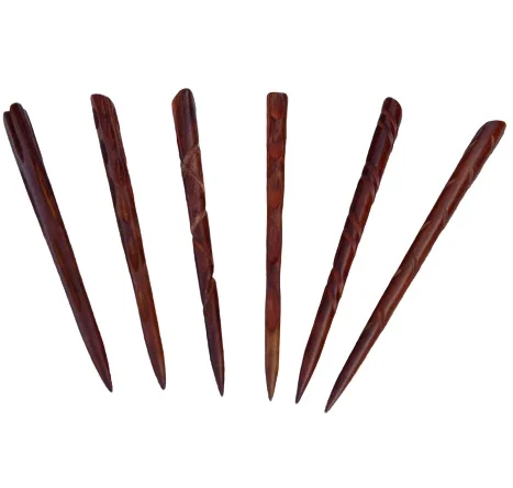 Женская заколка для волос, деревянная заколка ручной работы со стразами, цветочные деревянные аксессуары для волос в пучок волос