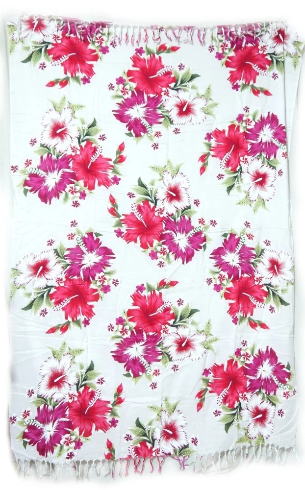 VINTAGE HIPPY BOHO print rayon  COLOR BLOCK floral hawaii BEACH thai style sarong fabric cheap