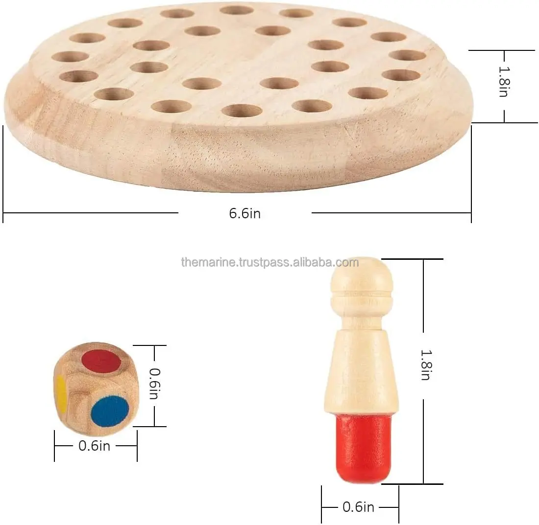 Wooden Chess Board Game Color Memory Matching Brain Teasers Game for Kids Toddler Learning Activities Educational Toys