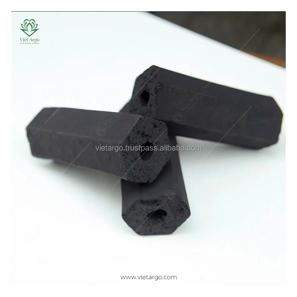 High Quality Mangrove Charcoal Briquette Hexagon Coal Machine-Made BBQ Hard Wood Charcoal For Sale from Vietnam Manufacturer