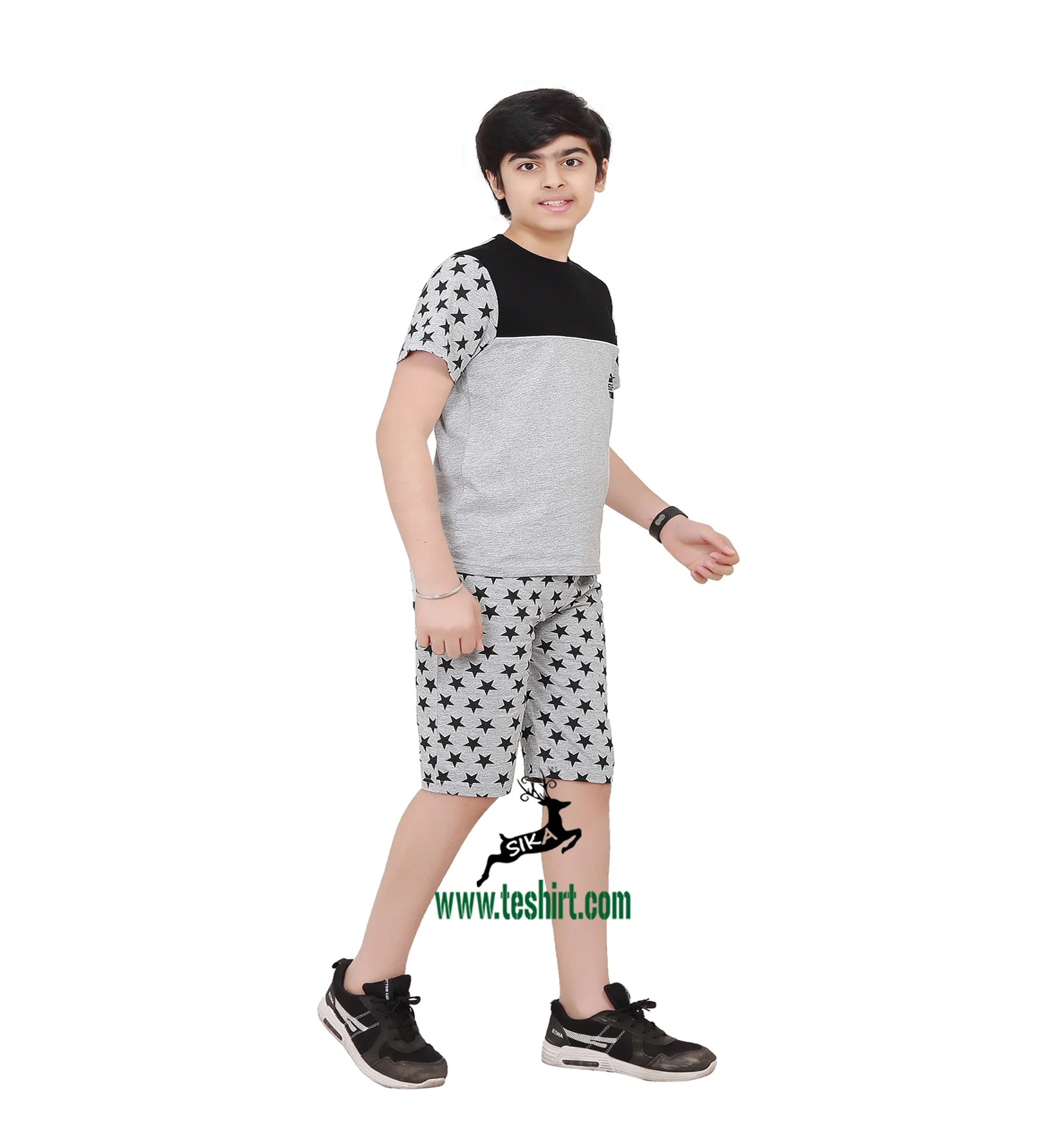 100%Cotton Boy Summer Clothing Infant Cotton Boys Tops T-shirt woven Outfits Kids Clothes Set Children Clothes online shopping