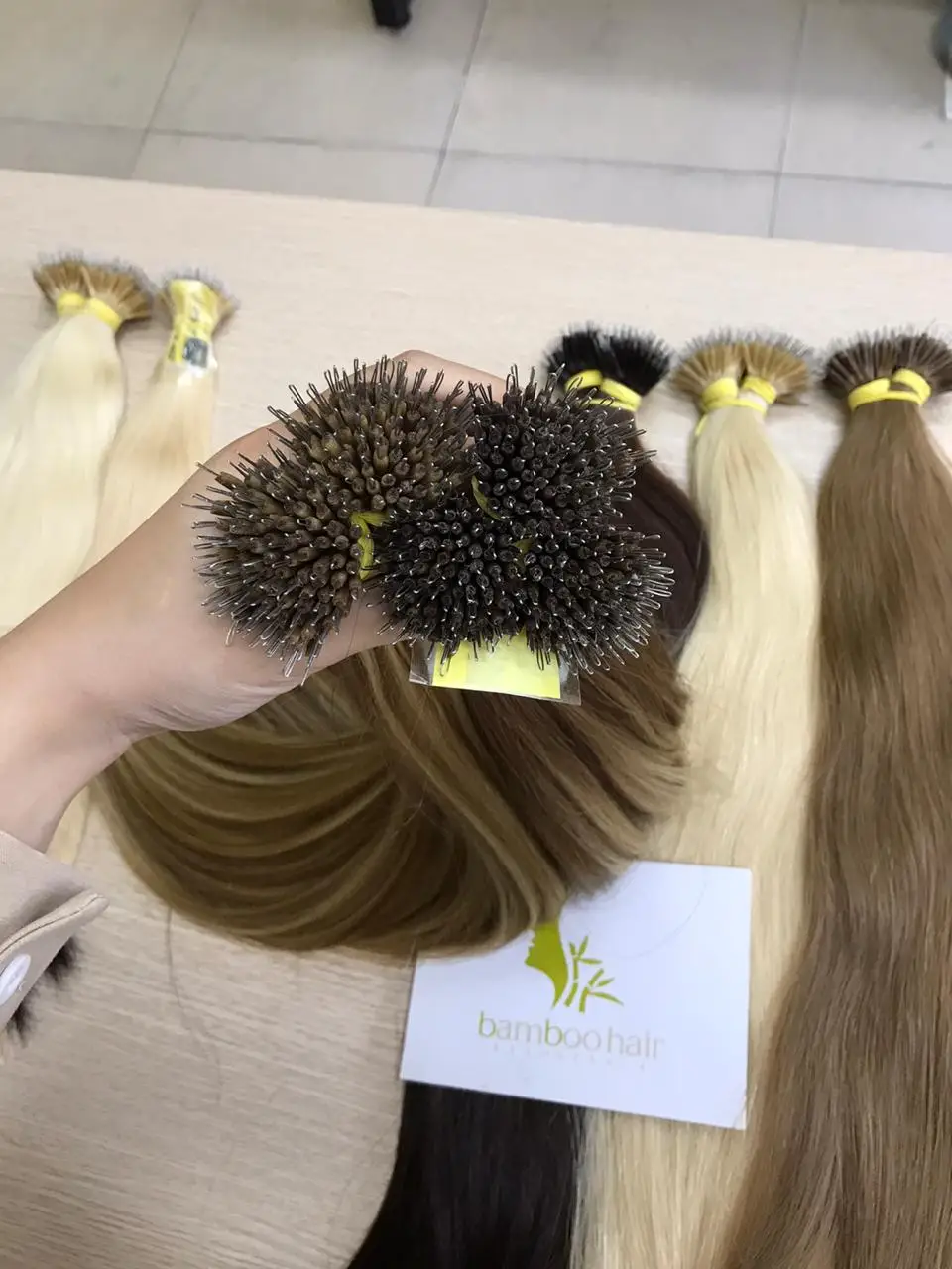Keratin - I/U/V/Flat/nano tip human hair extention in Bamboohair company in Viet nam with high quality and full colors