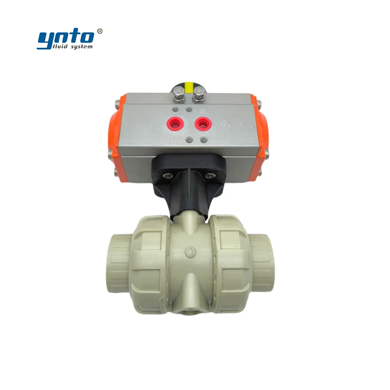 YNTO Pneumatic double acting PPH ball valve Socket type