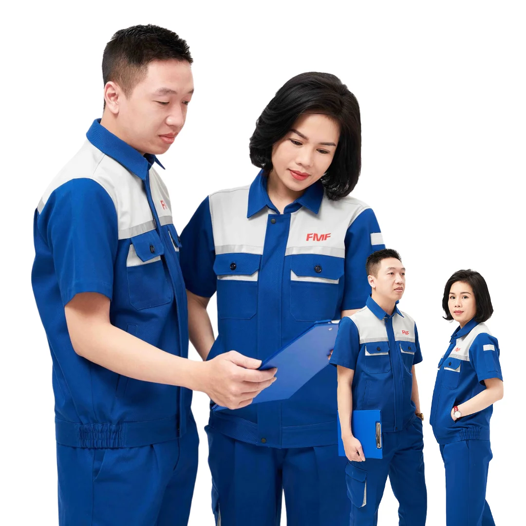 WHOLESALE uniform workers farm oil/forest/gar clothes set workwear breathable car wash short/long sleeves - FMF Saomai factory