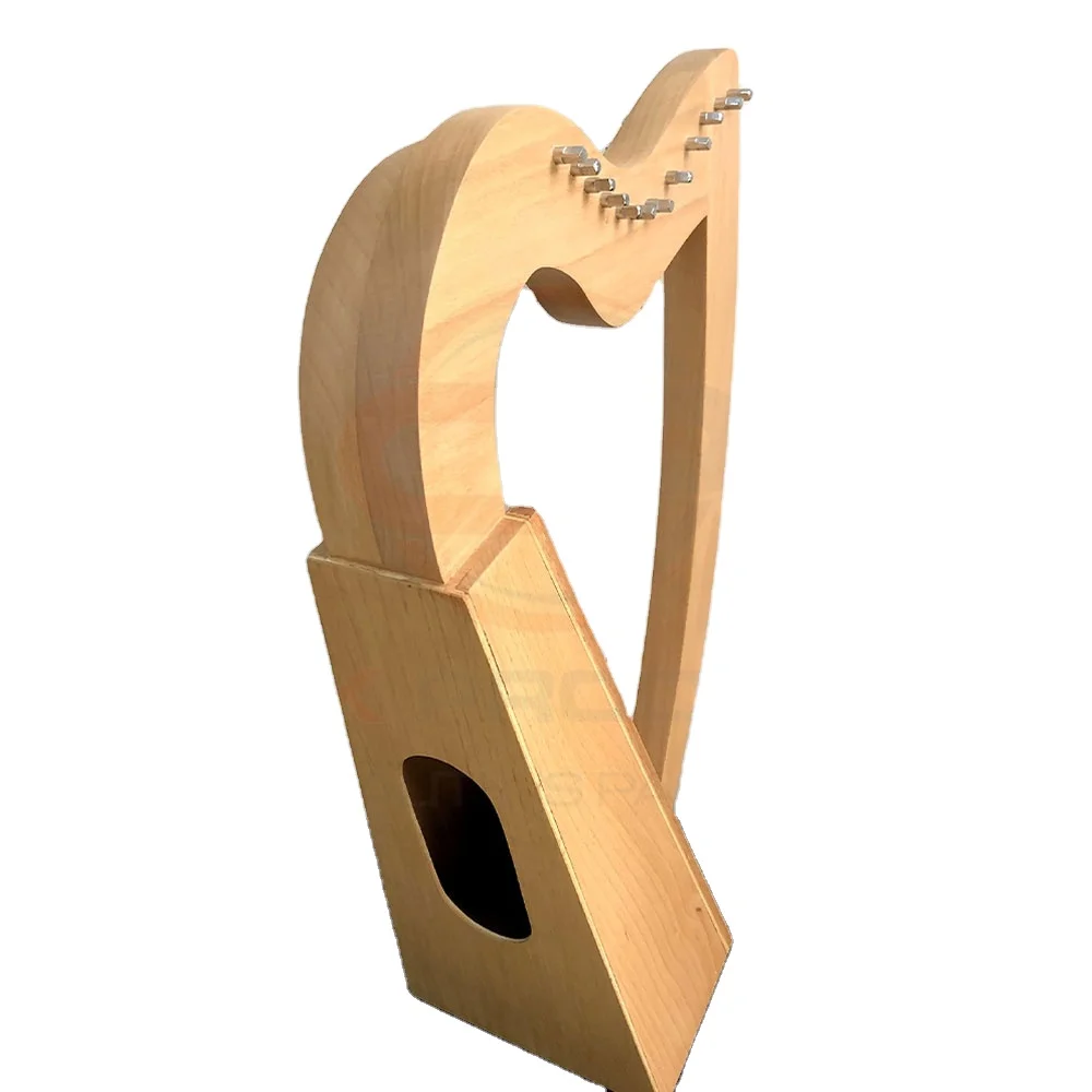 2024 Handmade High Quality 12-String Irish Harp Wholesale Wooden Instrument in Different Wood Fully Customizable Irish Harp