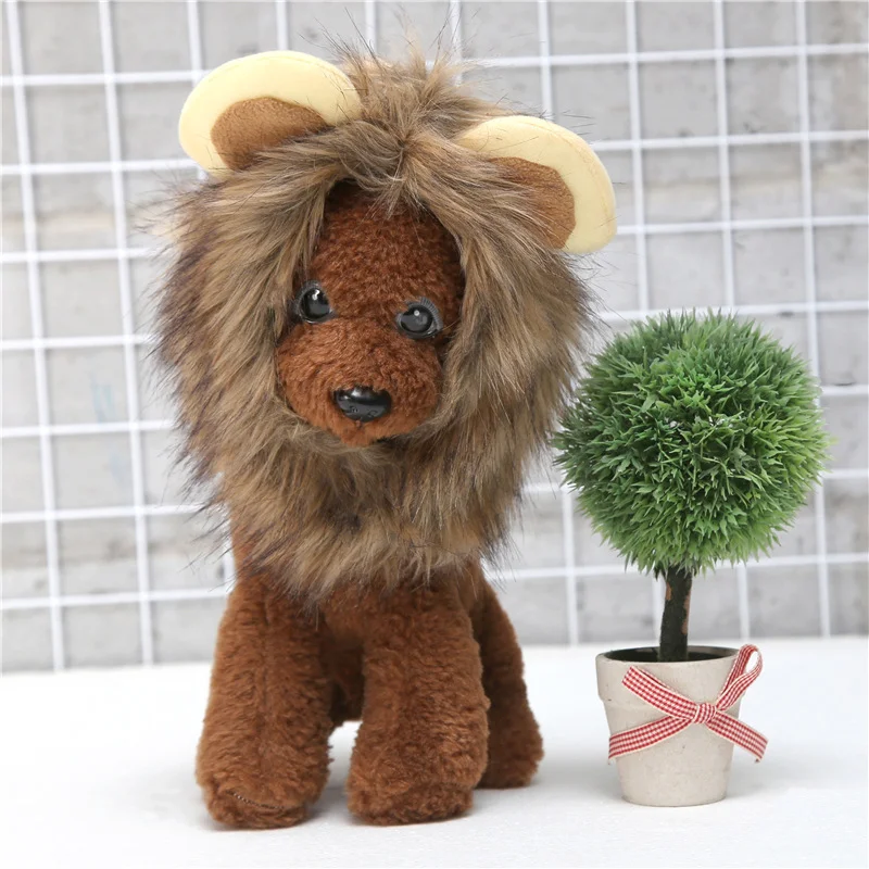 Halloween New Dog Hat Lion Style Pet Cat Costume