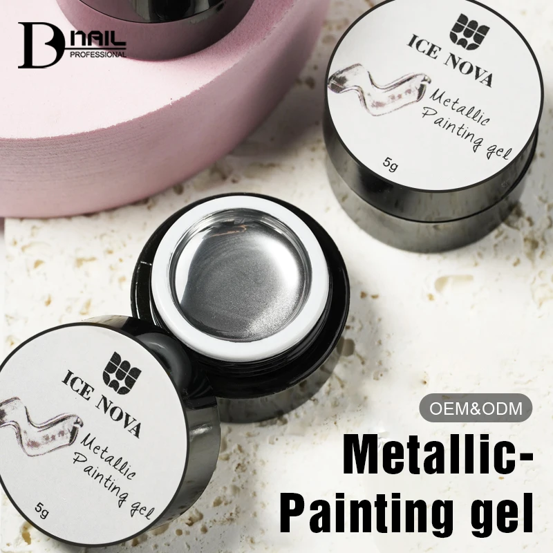 ICE NOVA Super Metallic Gel Golden Metal Significant Sensation Mirror Autumn and Winter Collection Factory Direct Delivery