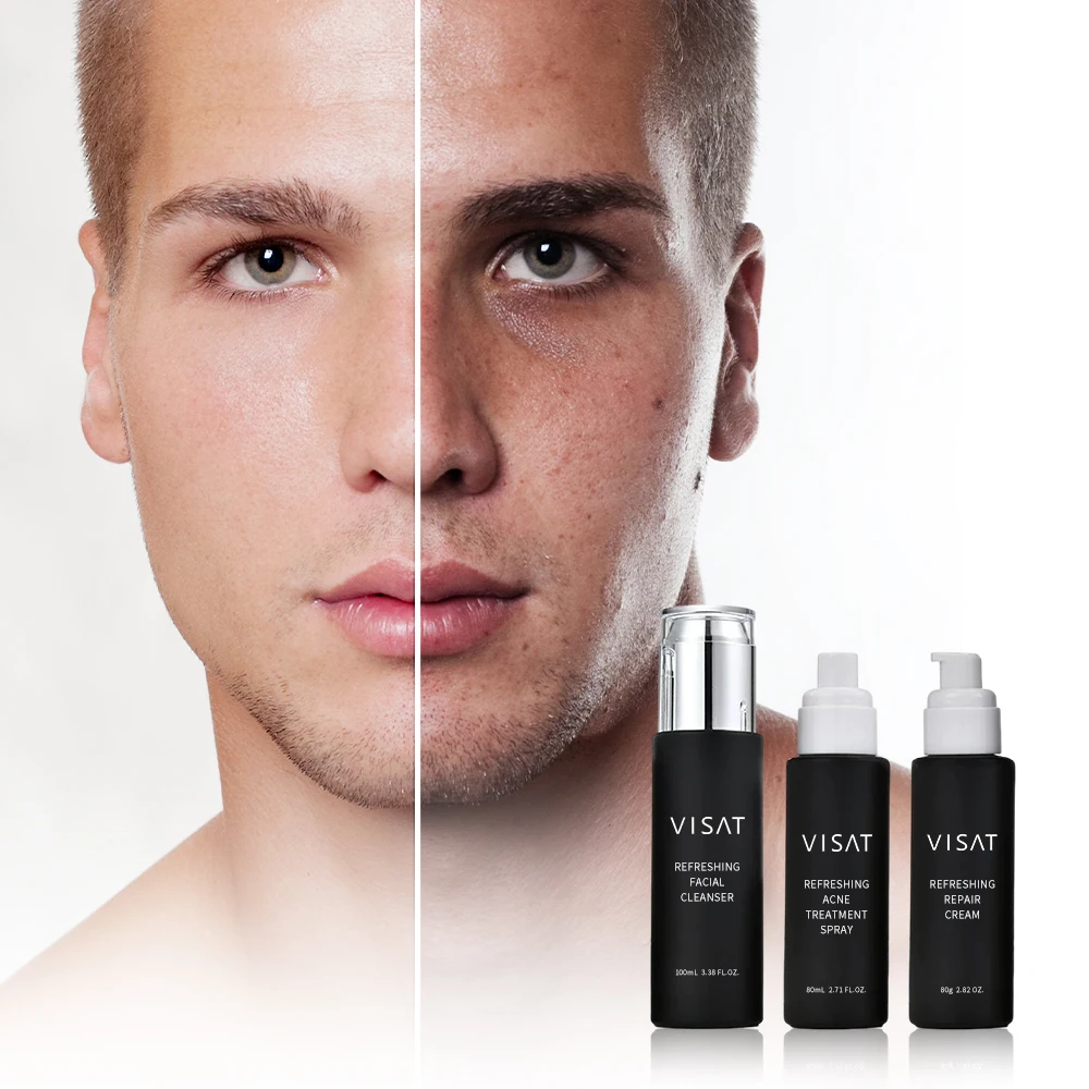 Acne Kit Peeling Korean Organic Facial Products Anti Acne Treatment Pores Salicylic Glycolic Acid Skin Care Set For Men Acne