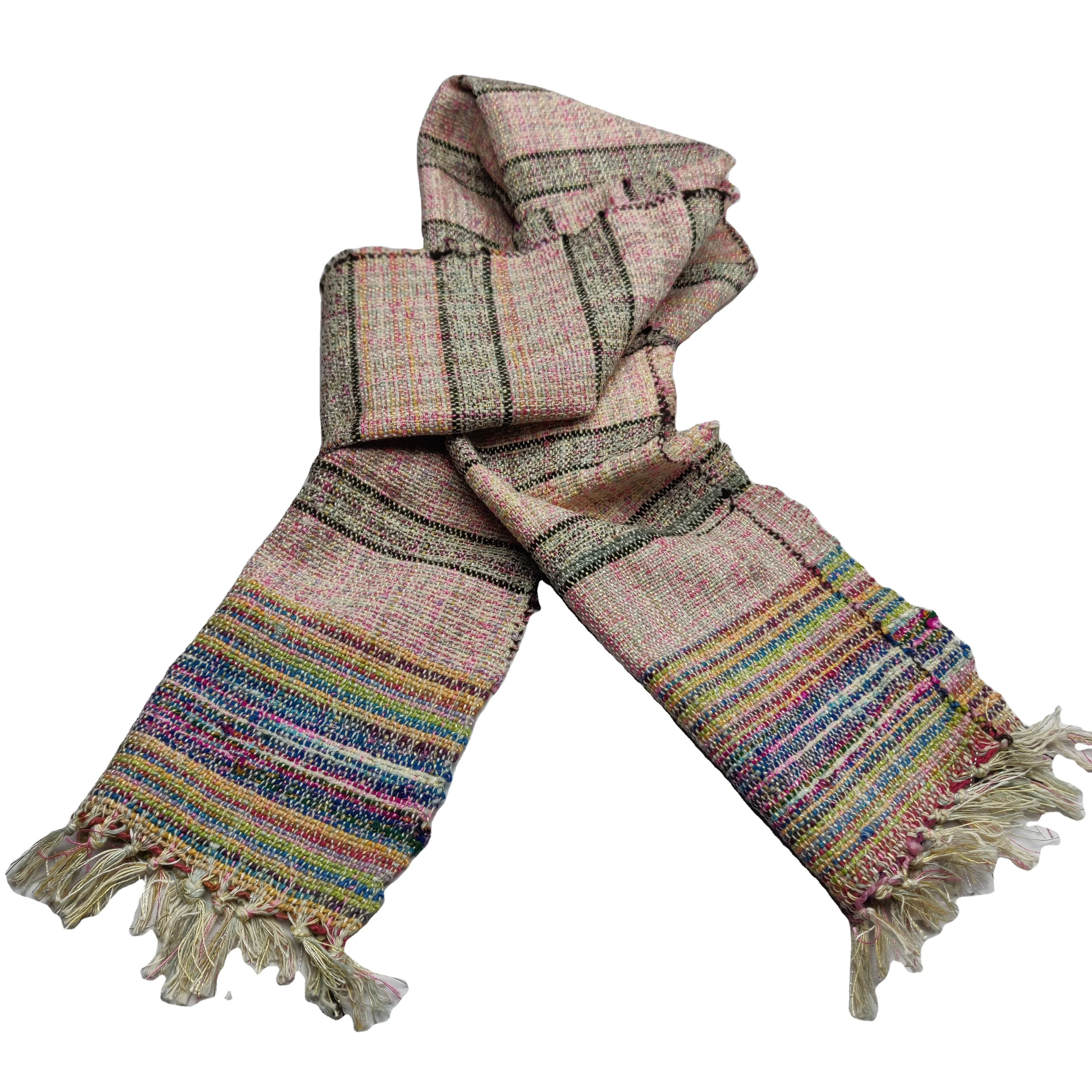 Handmade fashion silk Scarves for beautiful ladies recycled and sustainable bright colors for winter wear wholesale & customized