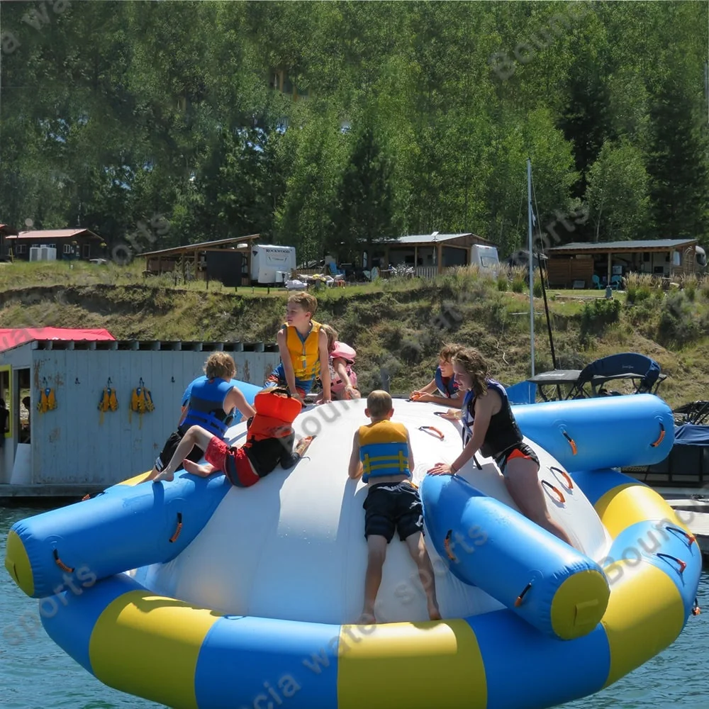 Bouncia Inflatable Ufo Rotating Boat inflatable Towable Tube inflatable Saturn Rocker For Adults For Sale