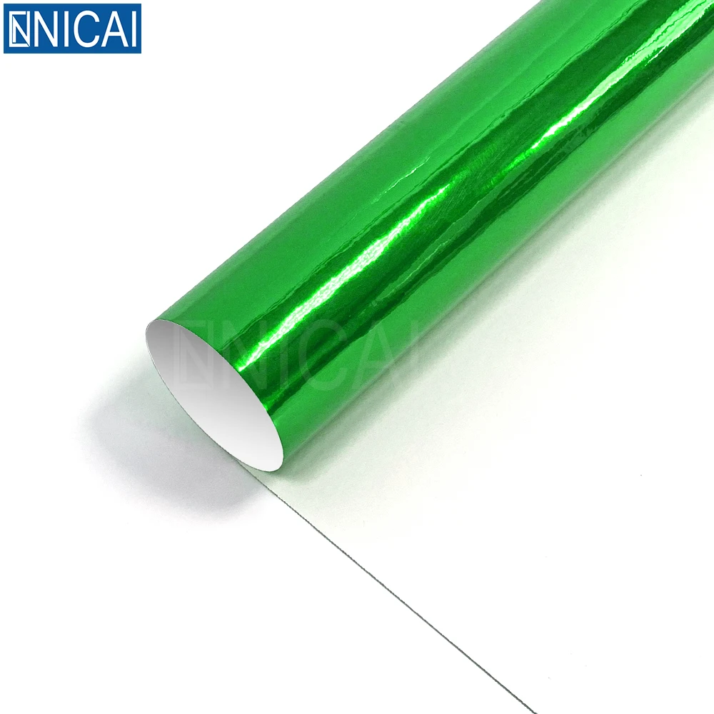 Металлическая автомобильная пленка марки NICAI A047 растягивающаяся зеркальная краска хромированная зеленая ПВХ цветная виниловая для украшения