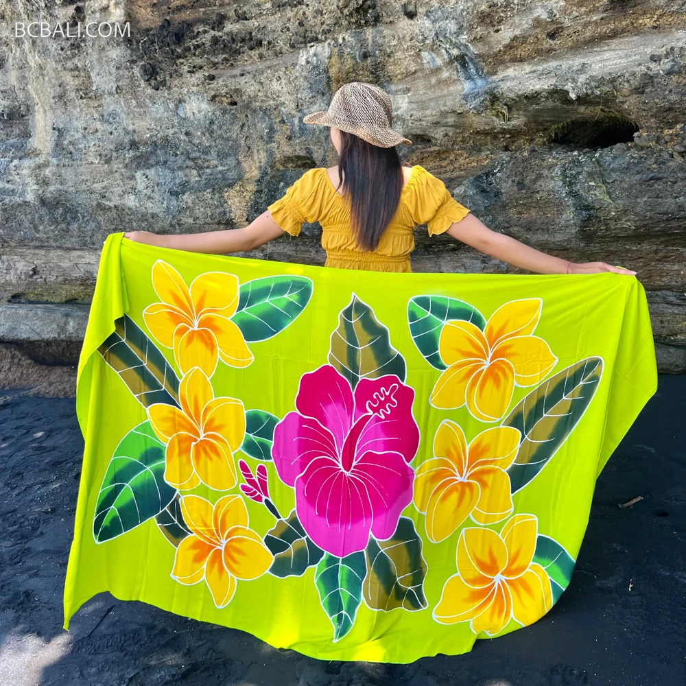 New Design Sarongs Pareo Rayon Unique Hand Painted Originally Made in Bali By Balinese Artisans Hight Quality Rayon