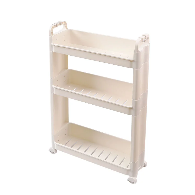 GOURMAID Slide Out Kitchen Kitchen Trolley Plastic Storage Trolley Rack Kitchen Organizer