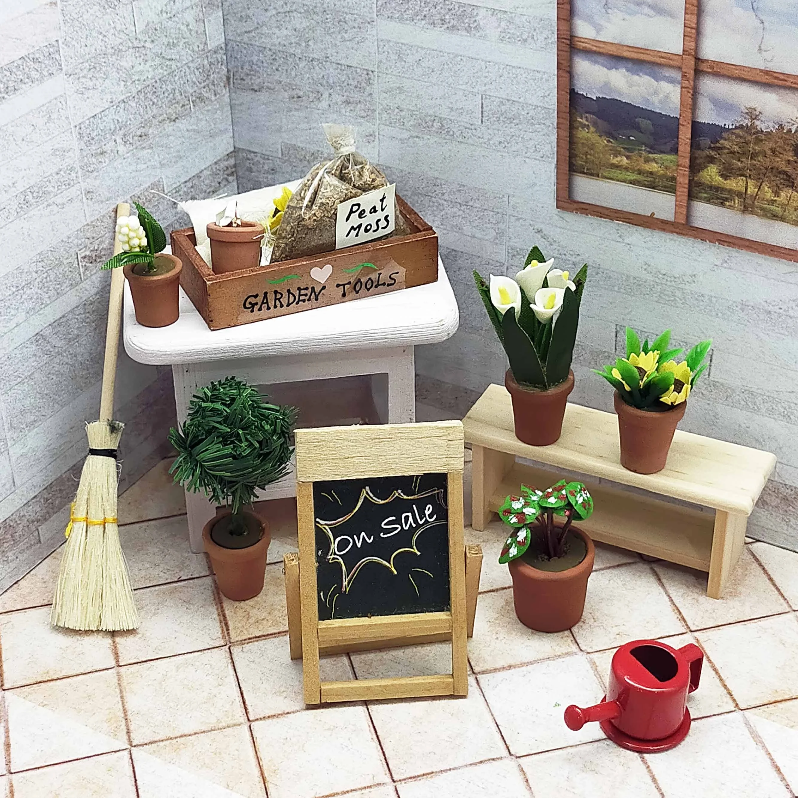 Doll house miniatures 1: 12  accessories plant flower shop