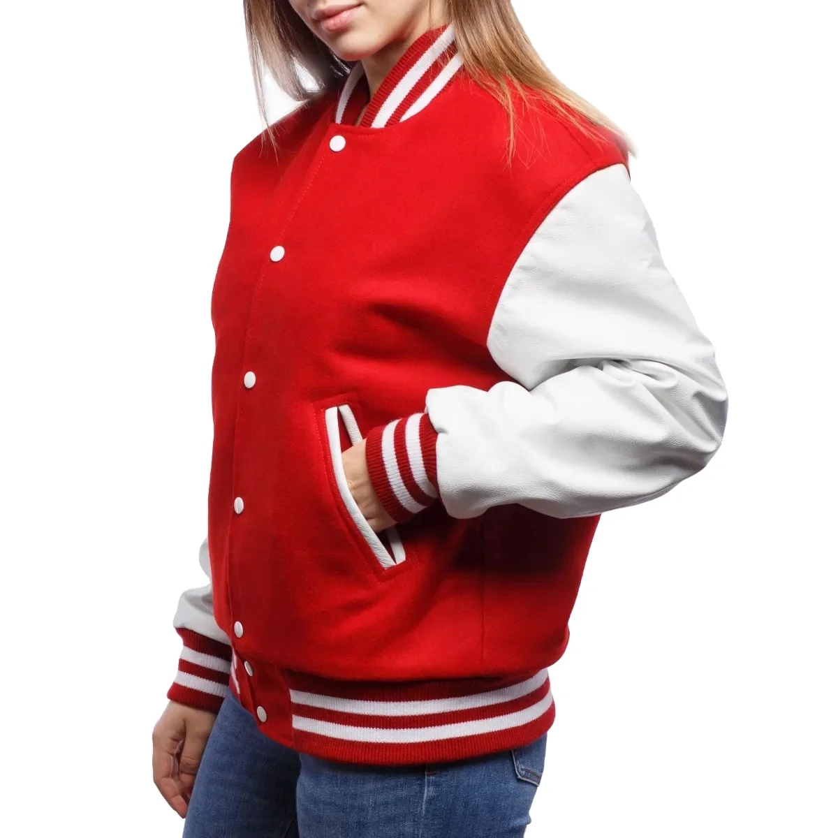 2022 Red And Black Basketball Letterman Patches Embroidered Varisty Jackets Men Women College School Jacket