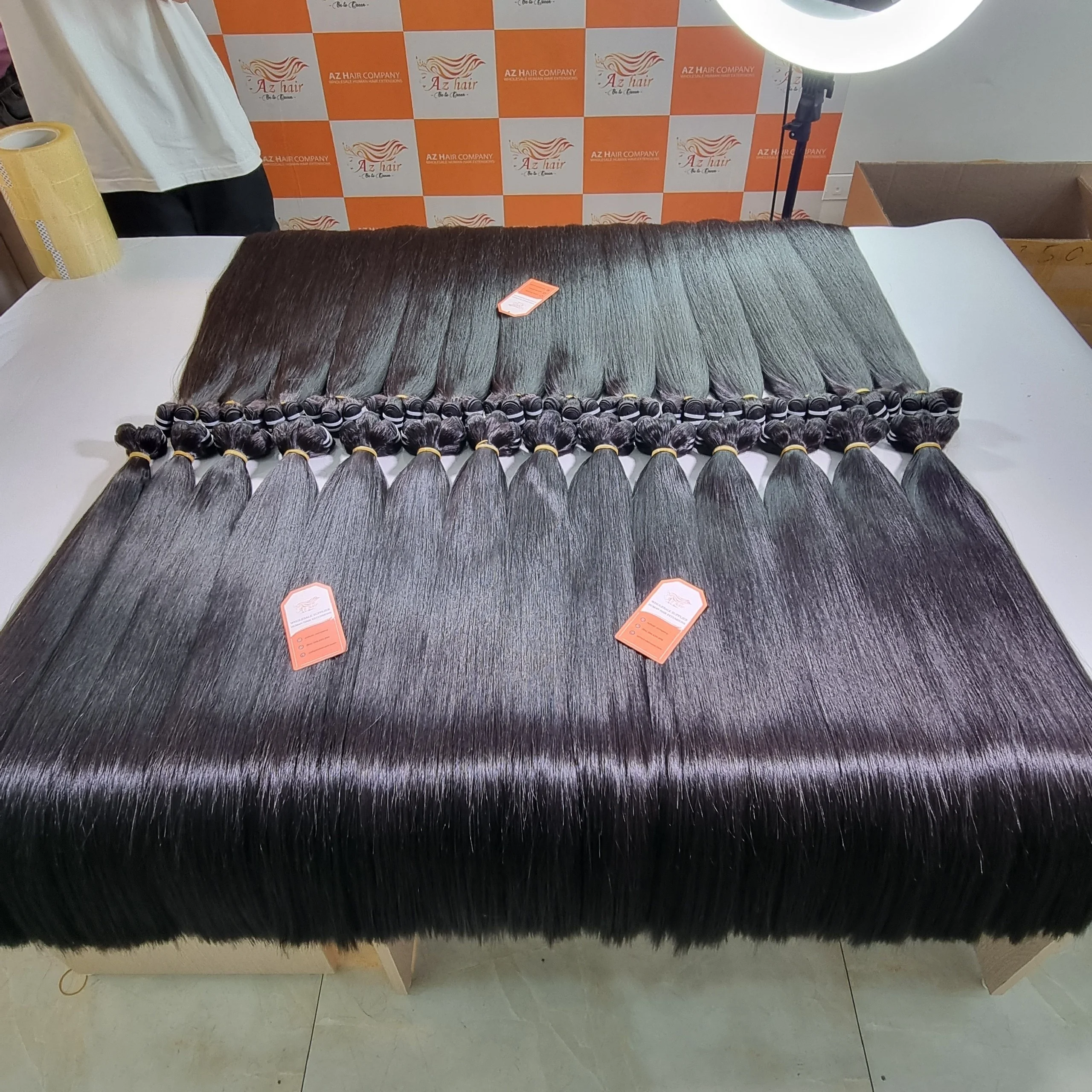 Wholesale Quality Grade 12A SDD Bone Weft Straight Hair Bundles  Virgin Full Cuticle Vietnam Human Hair Extensions