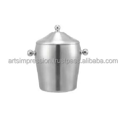 bigger champagne ice bucket steel hammer design good material  with custom handle stand ice bucket for Parties Ice Buckets 2024