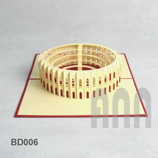 Colosseum ручная работа 3D всплывающие бумажные открытки высококачественные подарочные в стиле рукоделия