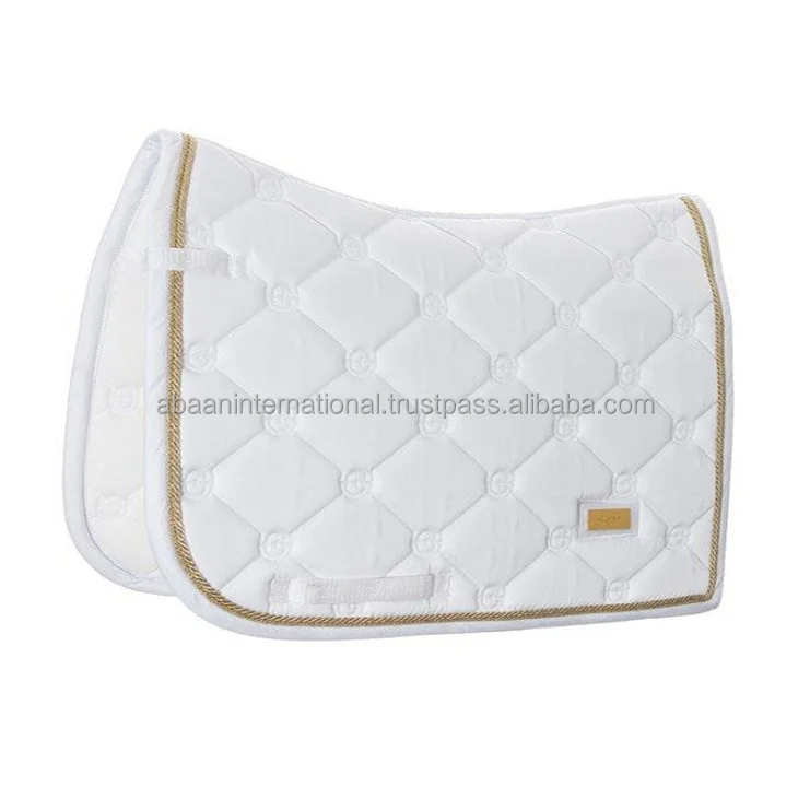High Quality Equestrian Custom Satin Fabric English Dressage Saddle Pad Blue Horse Riding Pad AVailable in wholesale price