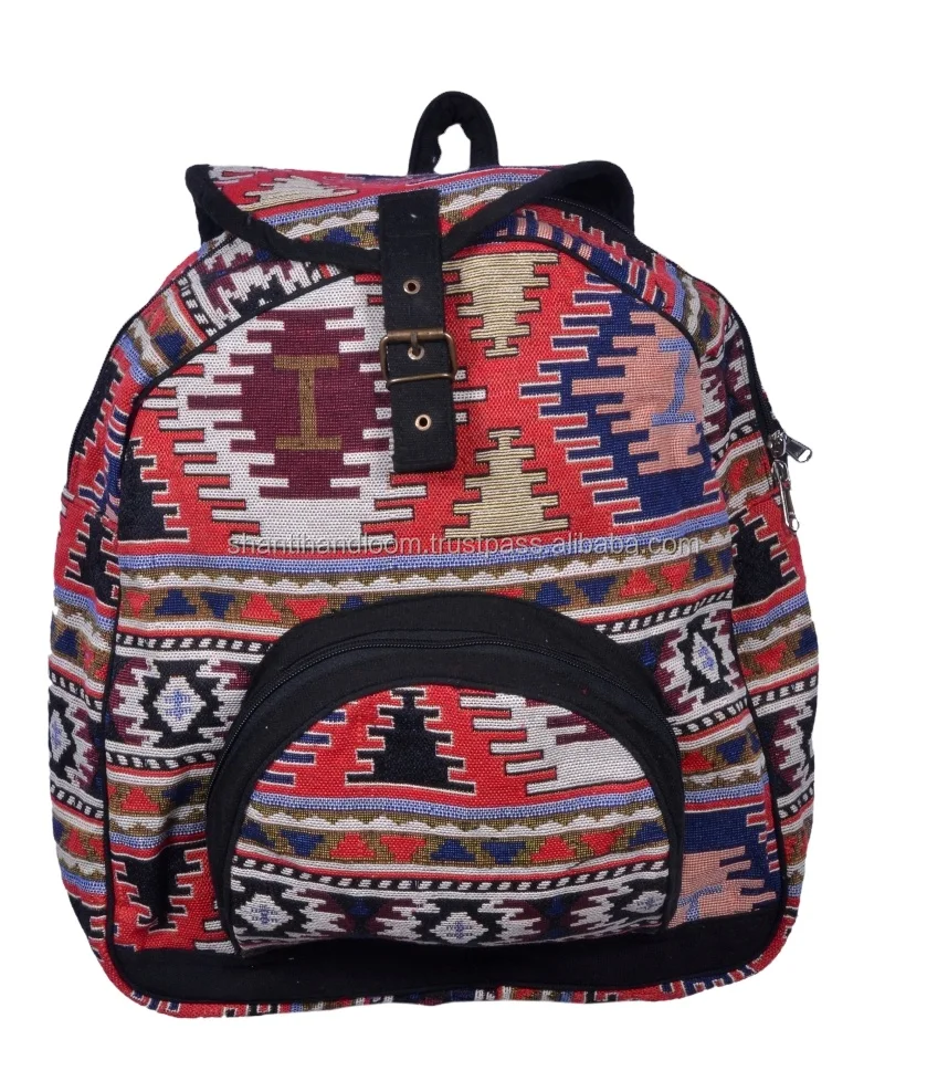 Wholesale Handmade Jacquard  Canvas Bags Backpack