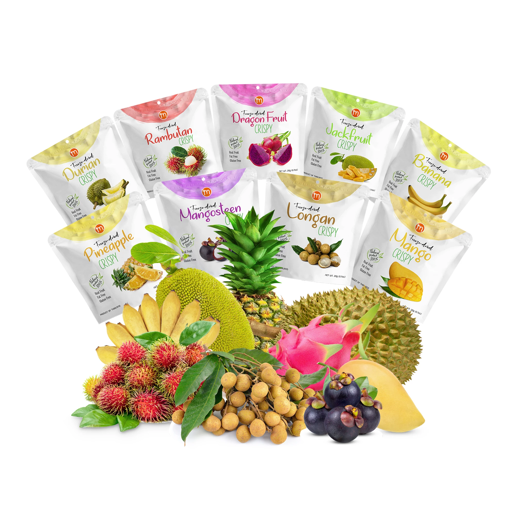 Crispy tropical fruit Freeze dried fruit snack No sugar 100% Real fruit Snacking and baking Thailand products