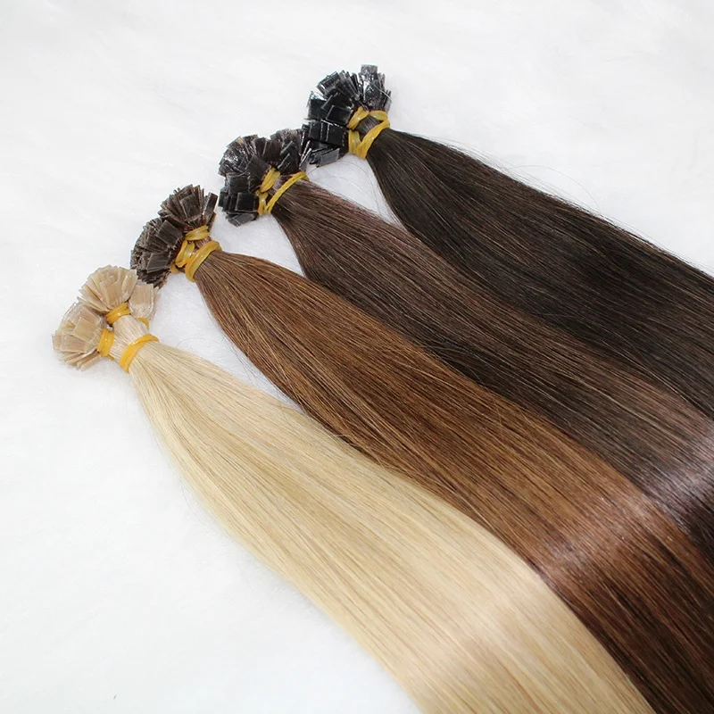 Double Drawn Silky Straight Virgin Remy Natural Russian Human Hair Extension Vendors
