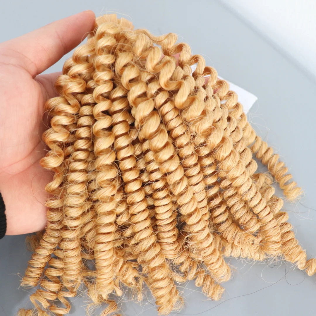 12A Grade Virgin No Synthetic Fiber Flat Tip Finger Curly Color Hair Extensions Vietnamese Hair