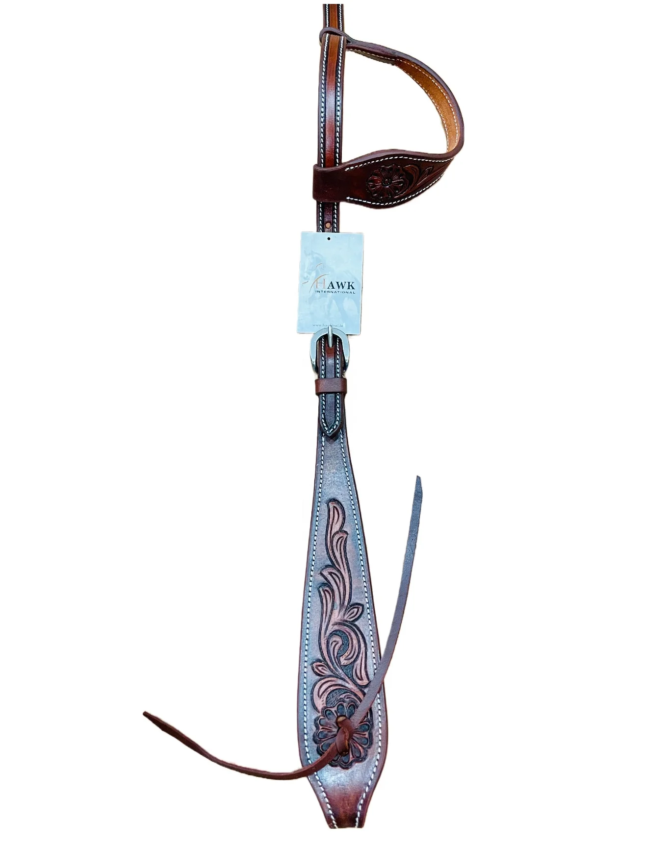 Premium Quality Leather Western Horse One Ear With Hand Carving Customised Design Headstall For Horse Riding At Affordable Price
