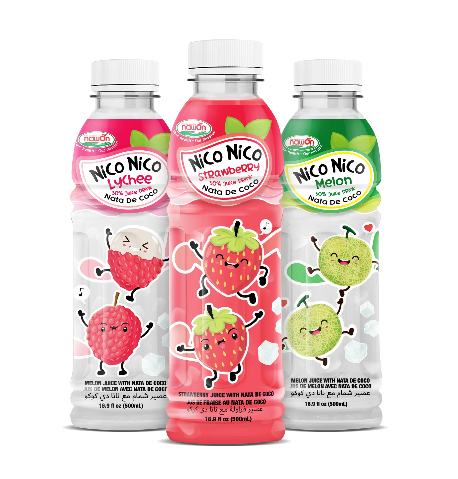 Nico Nico - Nata De Coco Juice Drinks 500ML PET Bottle Mixed Juice Private Label Beverage Manufacturer OEM/ODM Free Samples