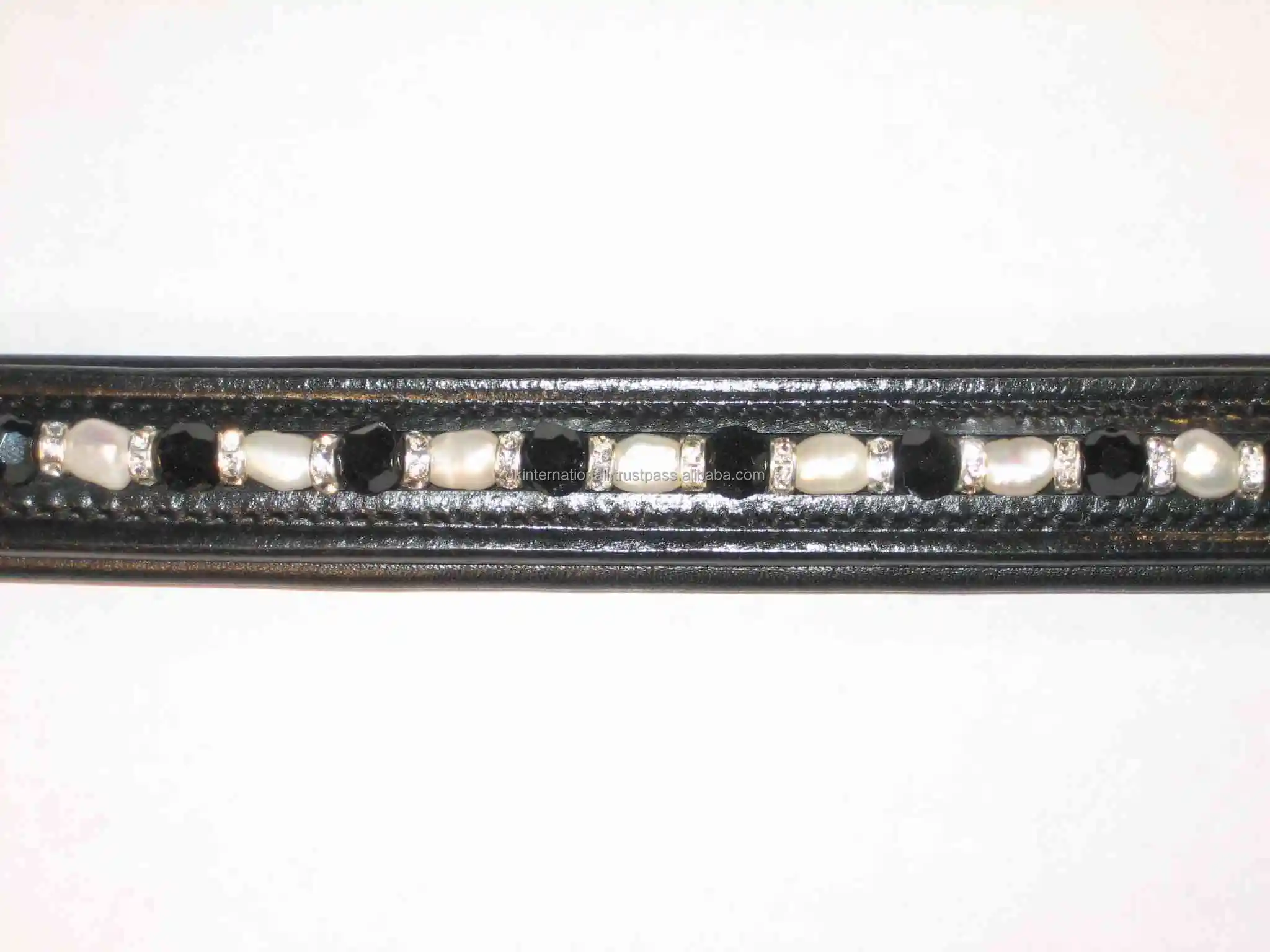 Bling leather Brow bands colorful handmade all shapes black padded leather horse brow band for bridle in all custom sizes