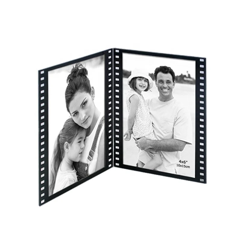 Black Desktop Stand Acrylic Photo Frame V Shaped Plastic Frame