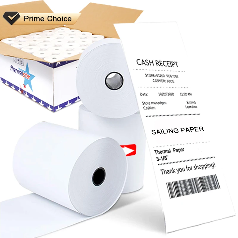 Guangzhou Square Receipt 76Mm Pos Thermal Paper 3 1/8 X 230 For Pos Machine 57Mm China