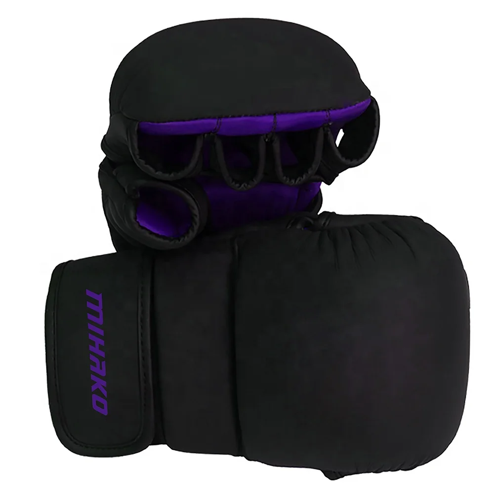 Матовые черные перчатки для тренировок MMA 7 унций спарринга бокса Муай Тай УФК мужчин женщин и молодежи