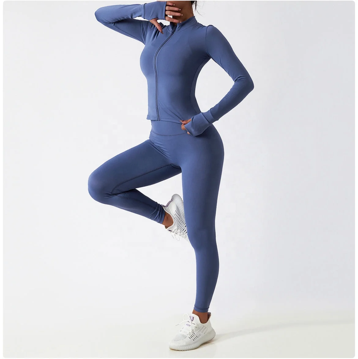 2023 Wholesale Fitness Jackets and High Waist Leggings Gym Fitness Sets Sexy Butter Soft Yoga 3 Piece Workout Set Women